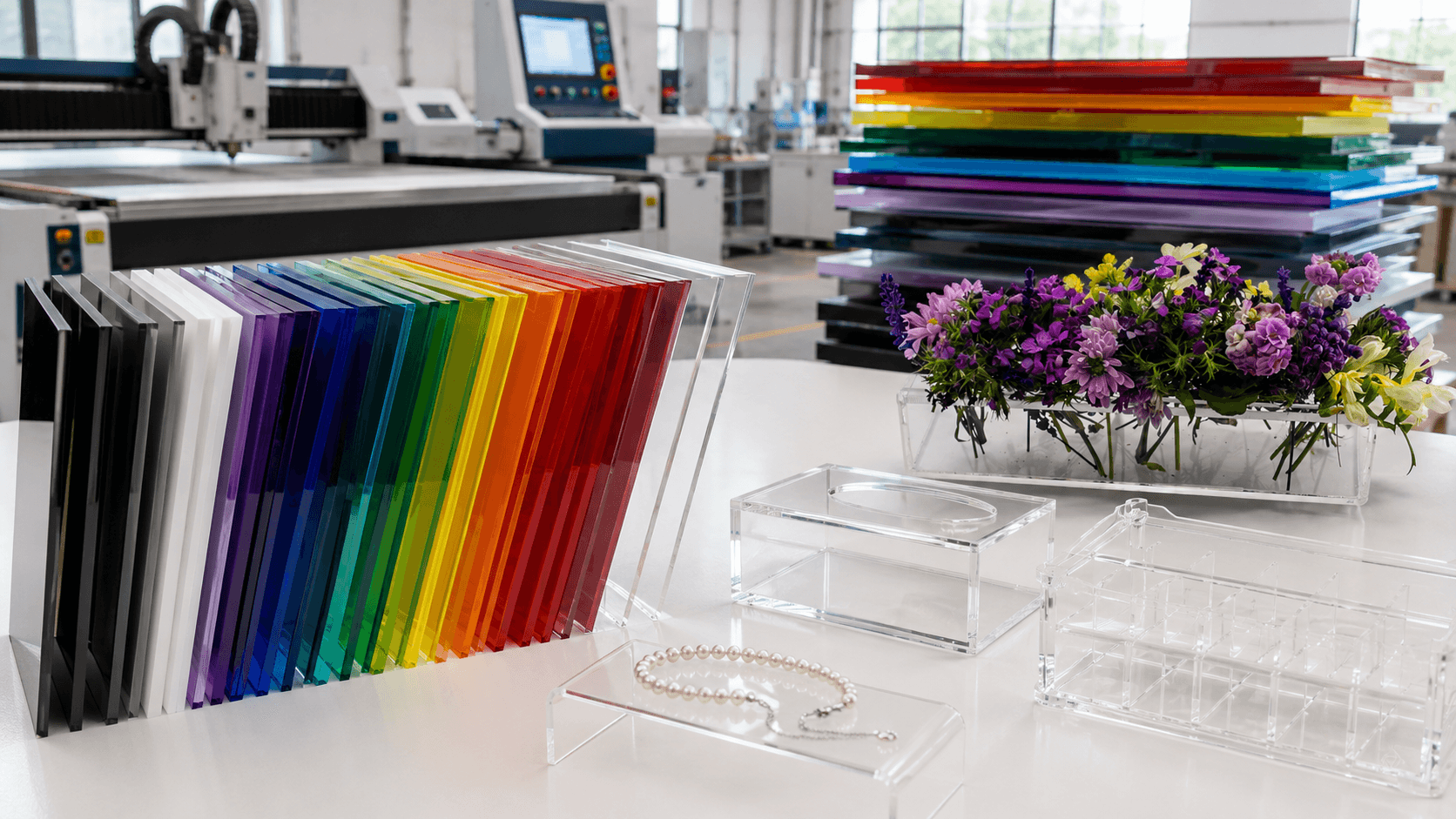 Plexiglass sheet production area